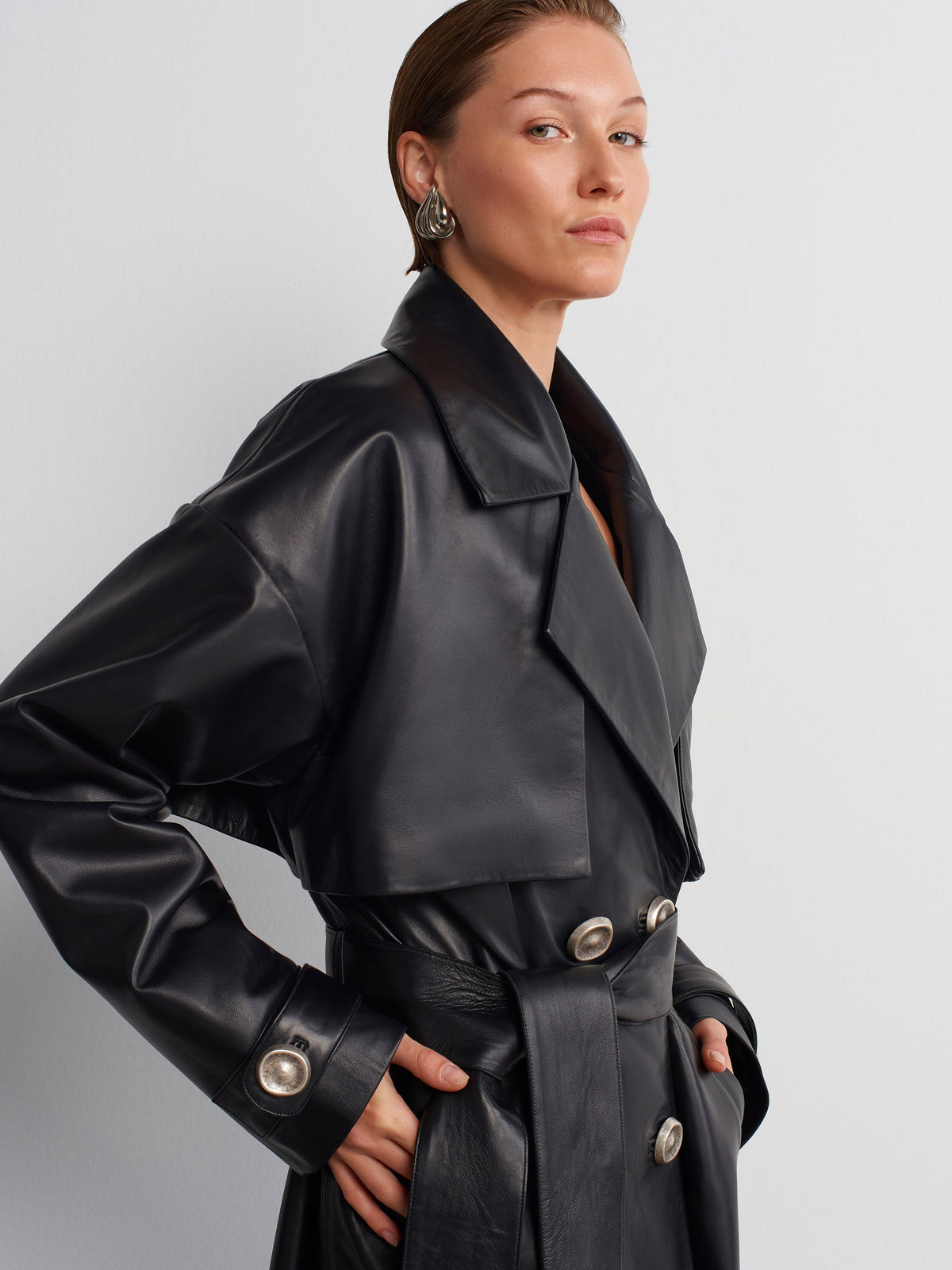 Night Journey Leather Trench
