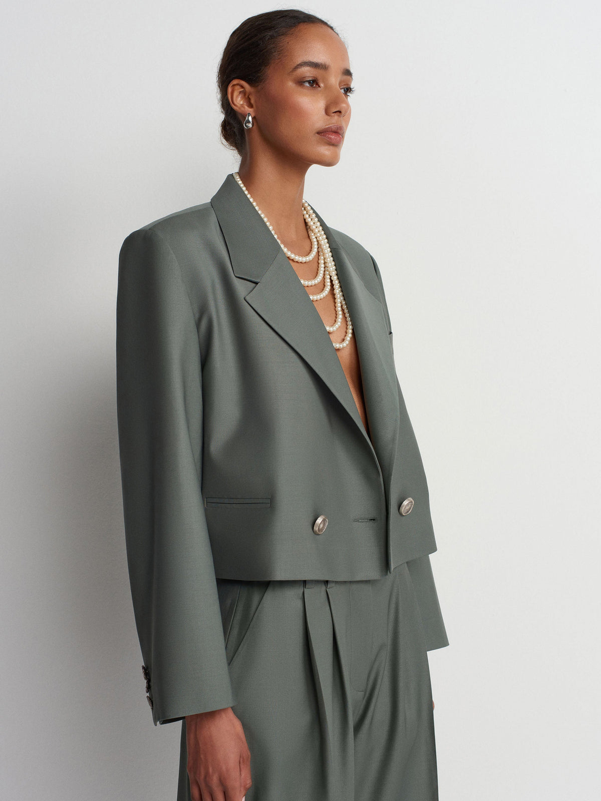 Guru Yeşil Crop Blazer