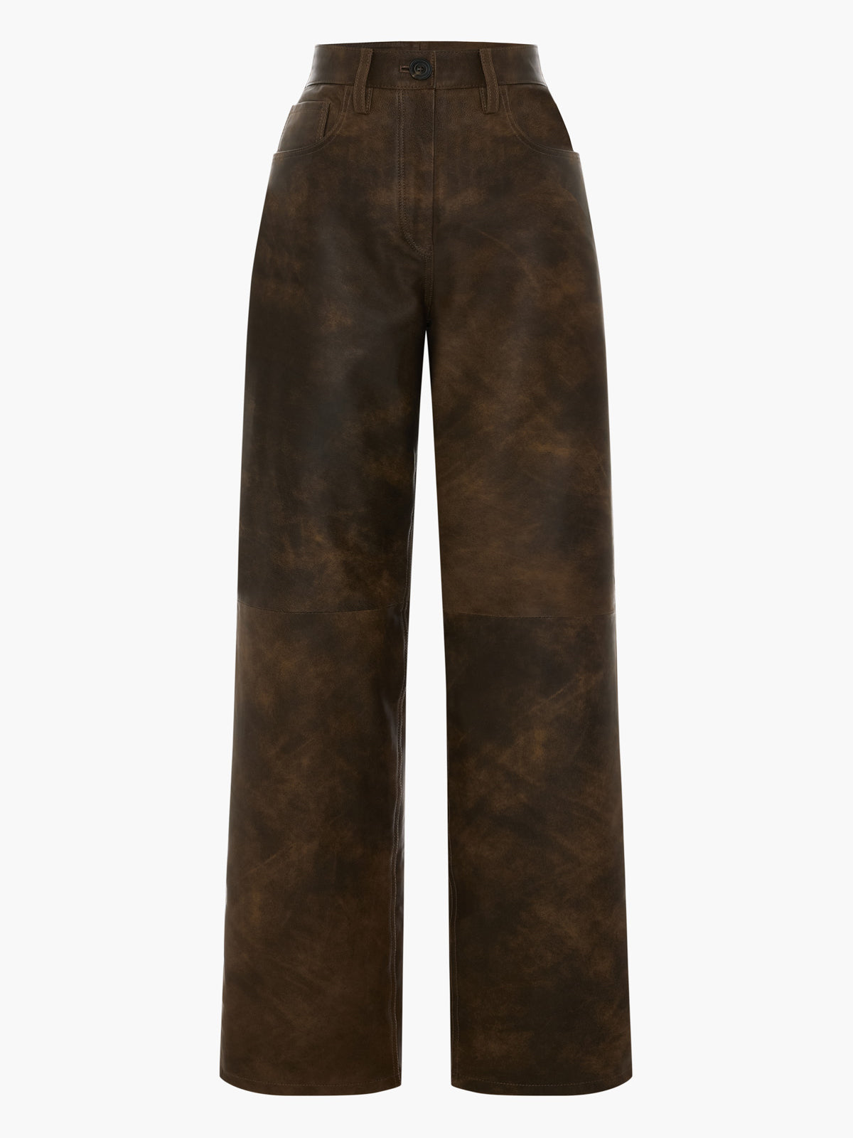Root Washed Leather Pants