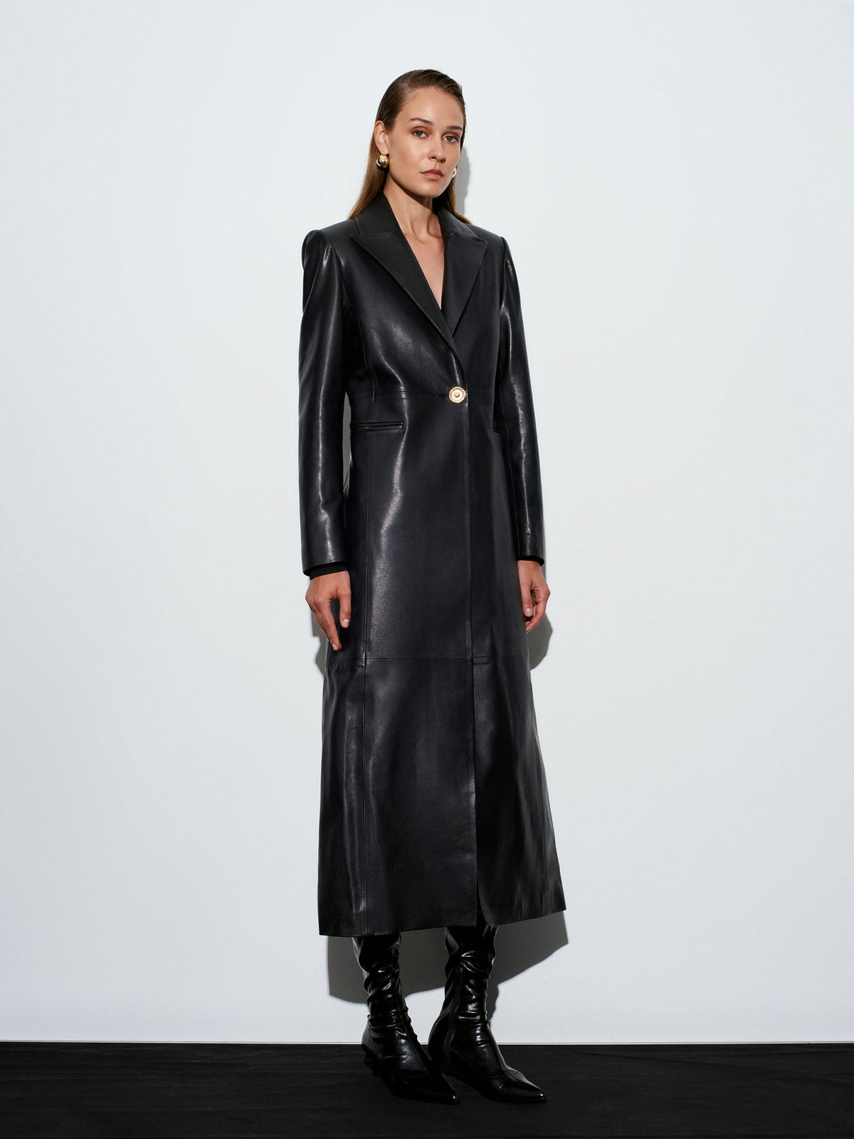 Venus Maxi Leather Blazer
