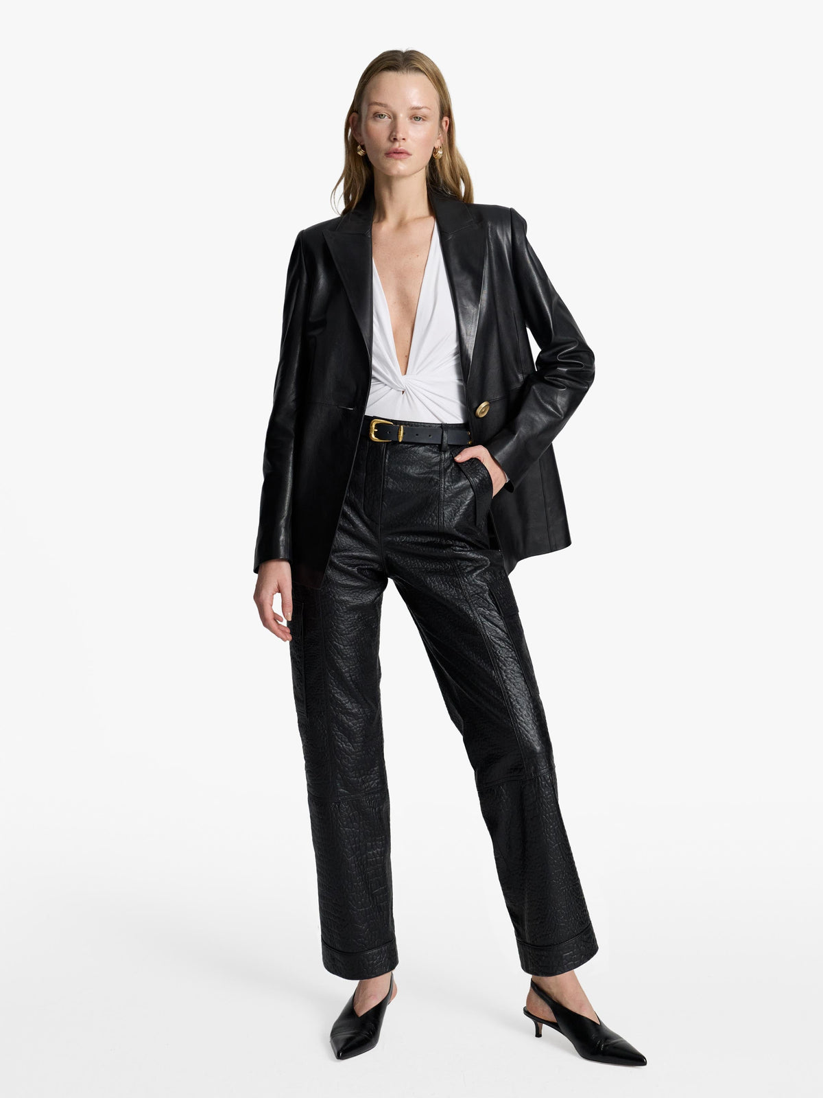 Zoe Leather Cargo Pants