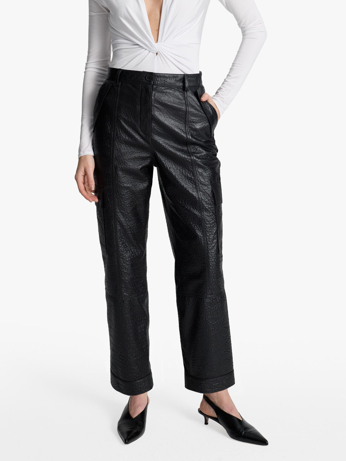 Zoe Leather Cargo Pants