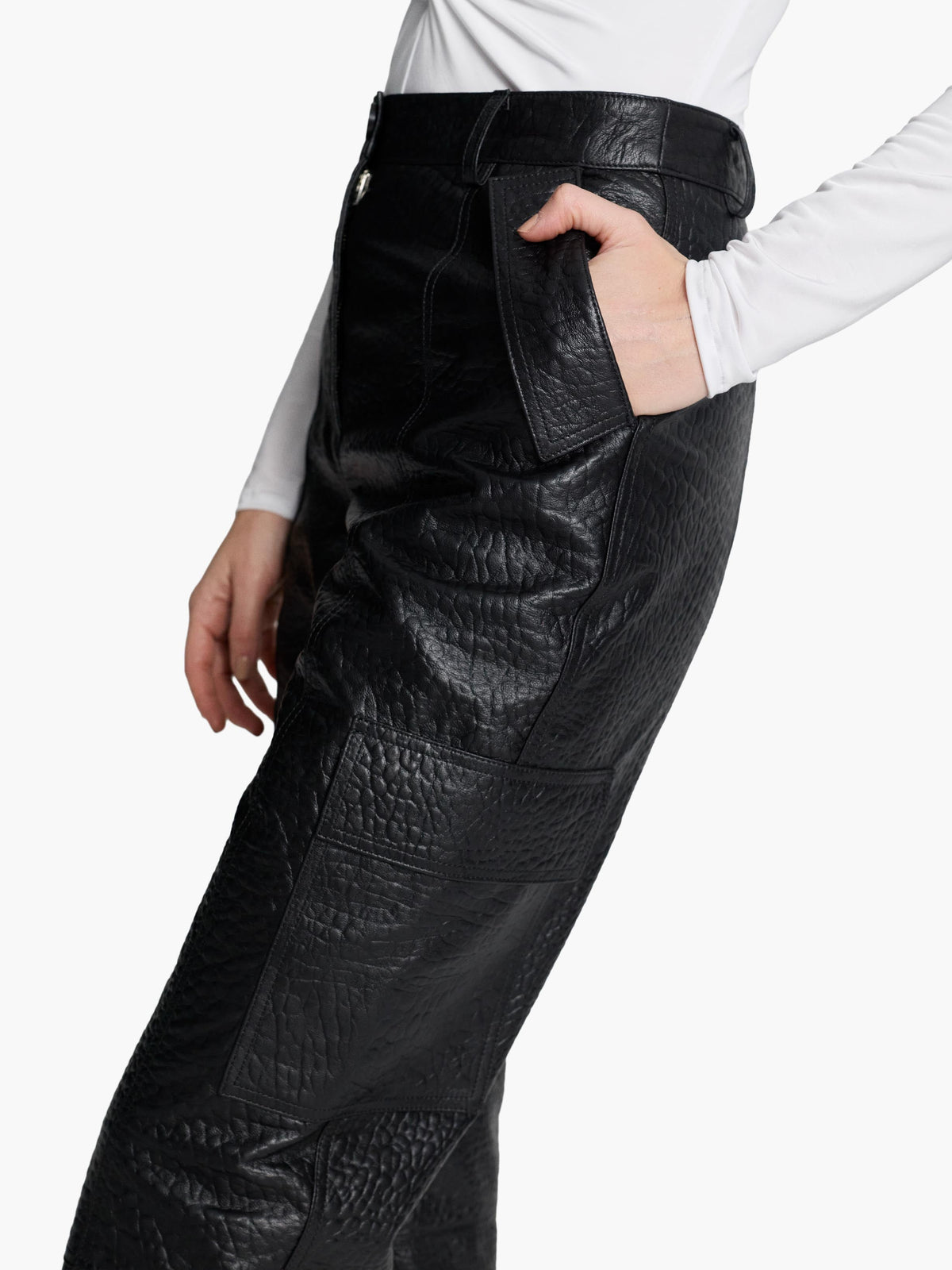 Zoe Leather Cargo Pants