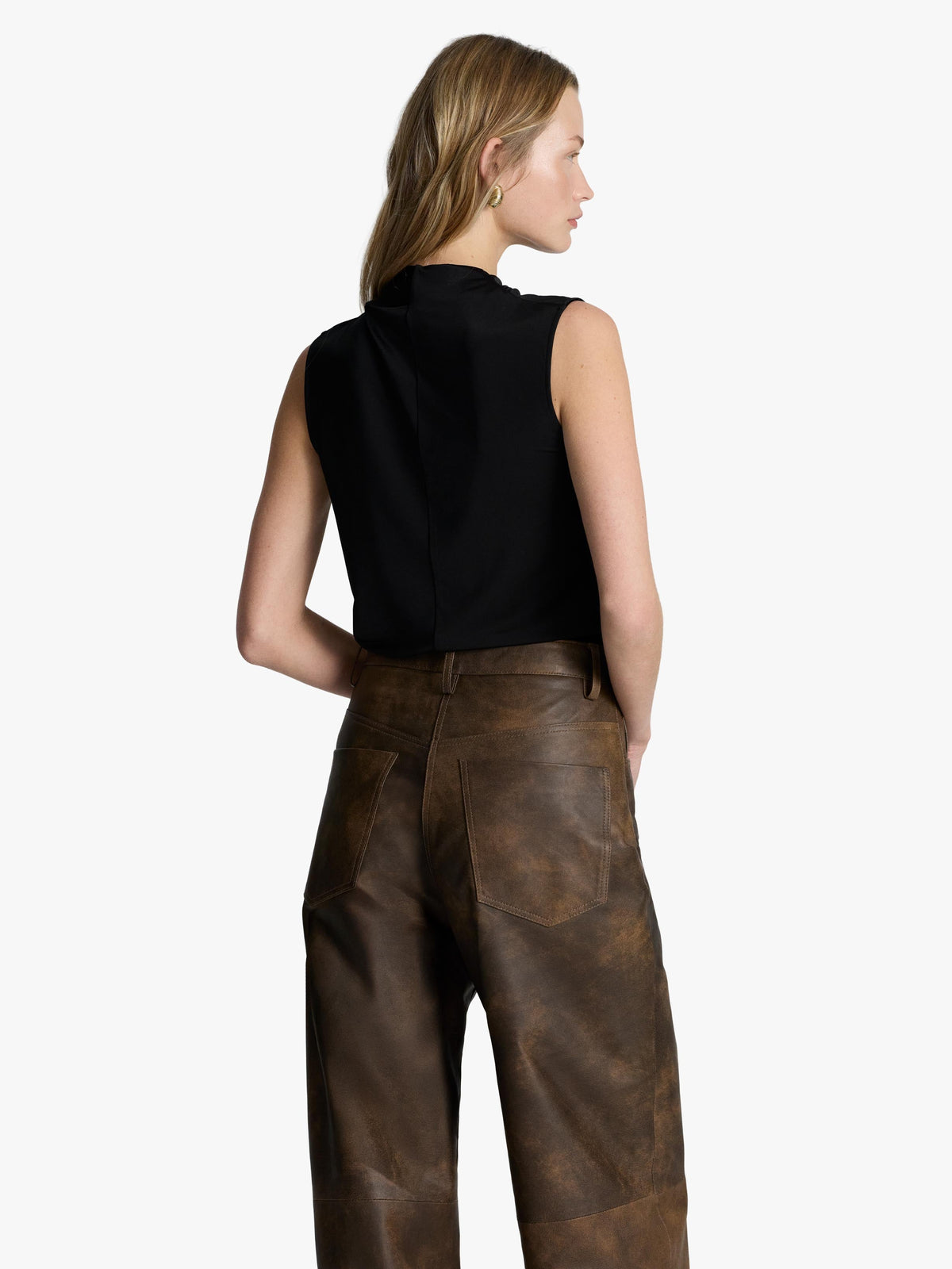 Root Washed Leather Pants