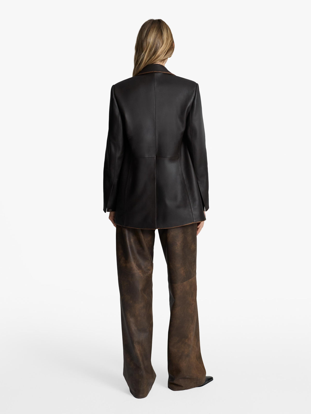 Root Washed Leather Pants
